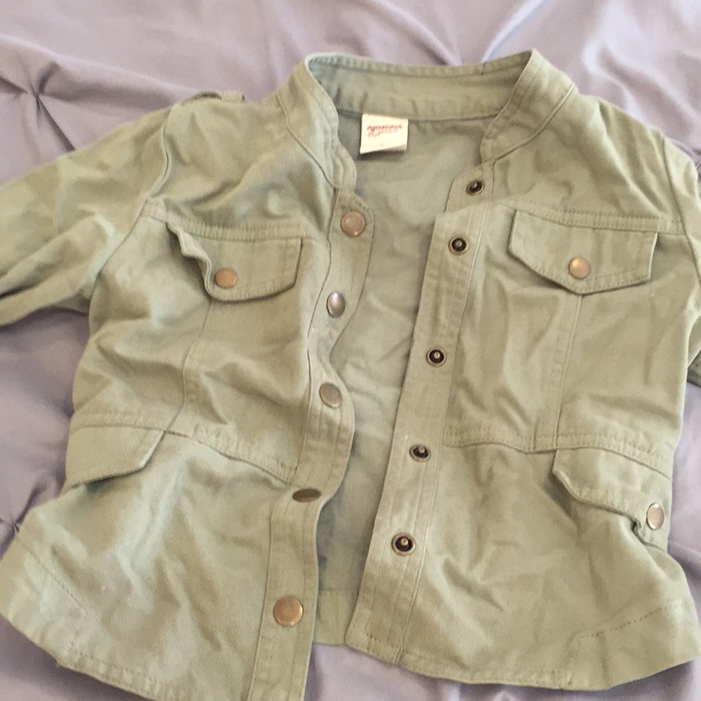 Girls green denim jacket